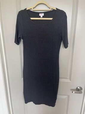 LuLaRoe Black Short Sleeve Ribbed Knit Dress